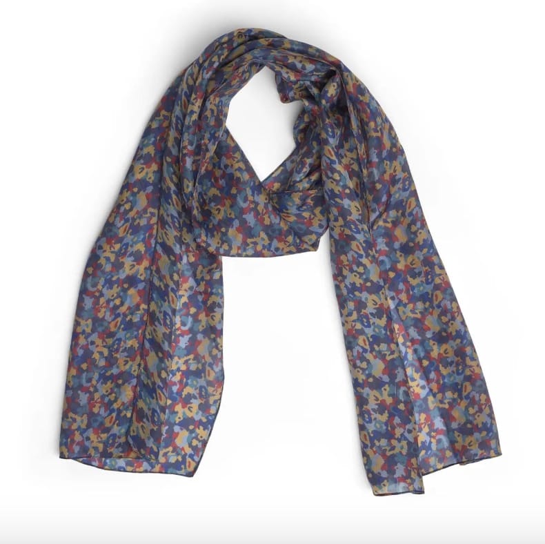 Quintessential Scarves Quintessential Dorval Blue Silk Scarf 66960606 Quintessential Dorval Blue Silk Scarf