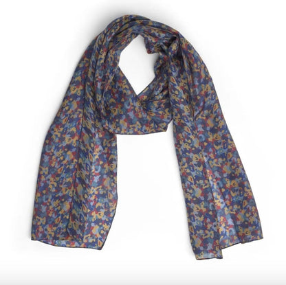 Quintessential Scarves Quintessential Dorval Blue Silk Scarf 66960606 Quintessential Dorval Blue Silk Scarf