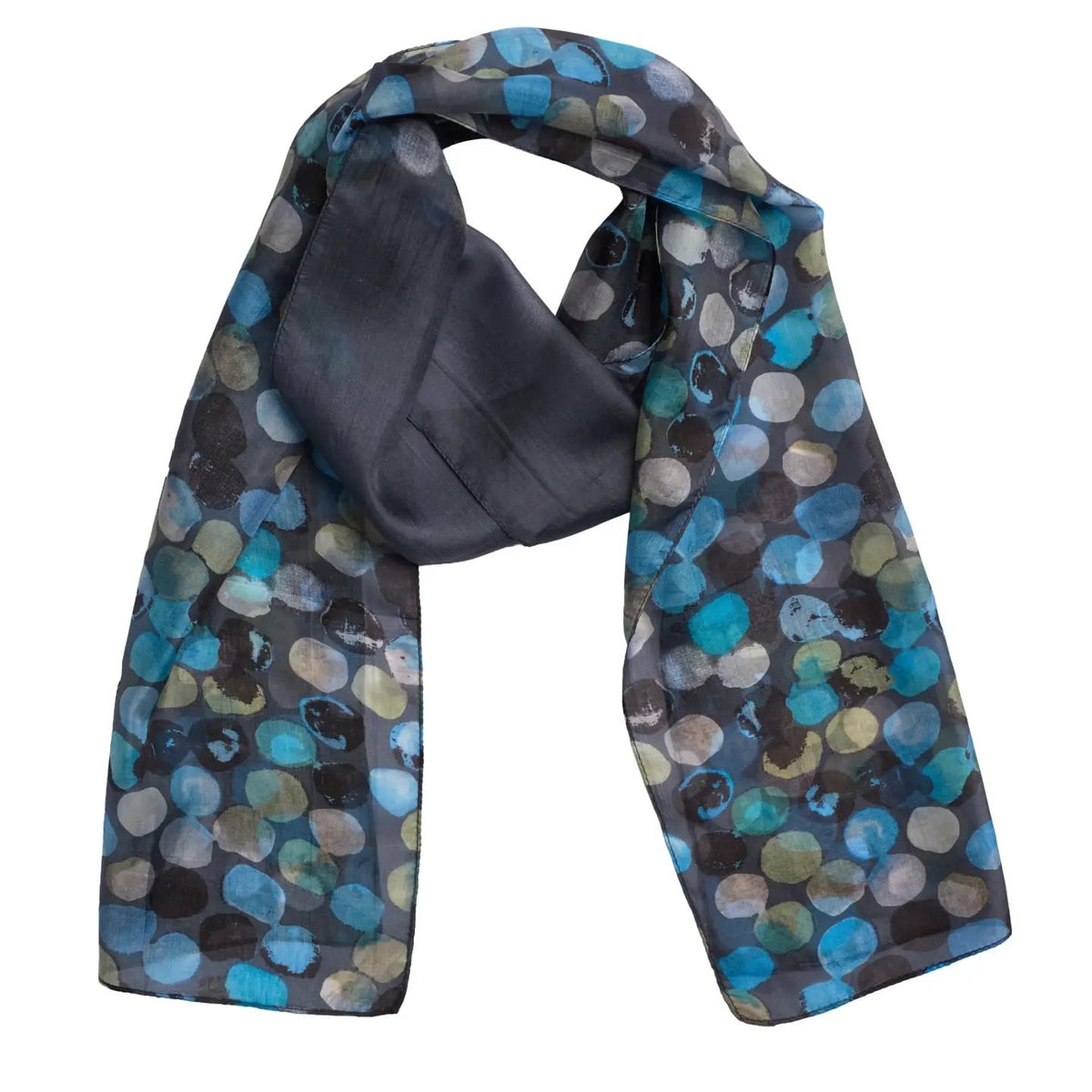 Quintessential Scarves Quintessential Spot Slate Silk Scarf Quintessential Spot Slate Silk Scarf