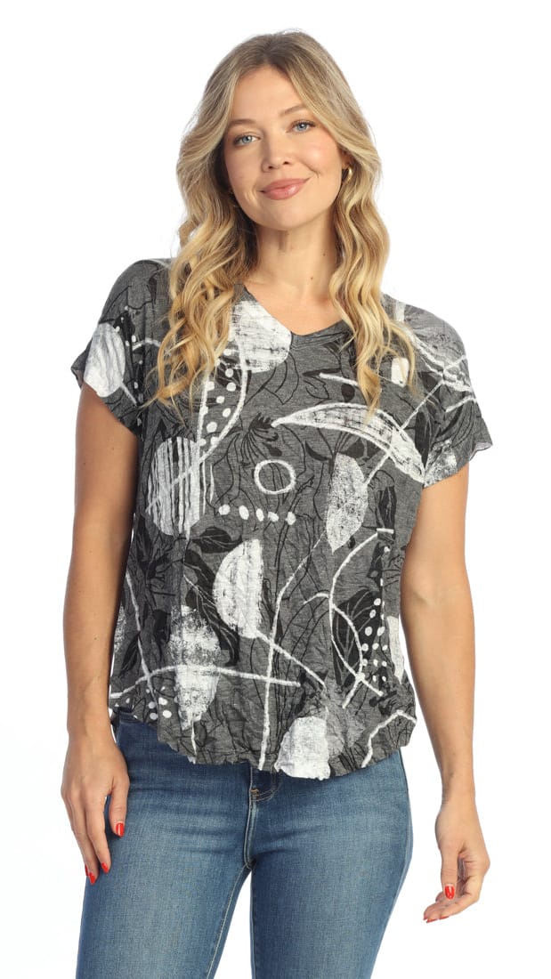 Jess & Jane Tees Jess & Jane Burnout Dolman Sleeve V-Neck Top Jess & Jane Burnout Dolman Sleeve V-Neck Top
