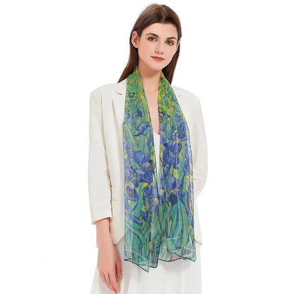 RainCaper Scarves RainCaper Van Gogh Irises Scarf 55996382 RainCaper Van Gogh Irises Scarf