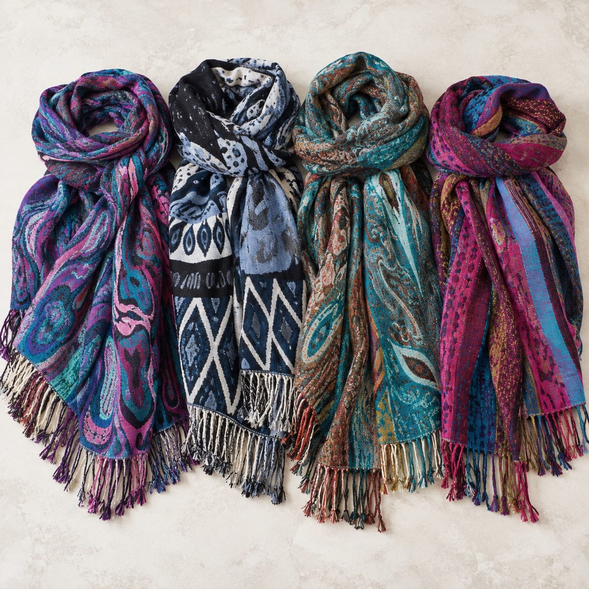 Rapti Scarves Scarves Rapti Silk Blend Reversible Lycra Scarf 63647454 Rapti Silk Blend Reversible Lycra Scarf