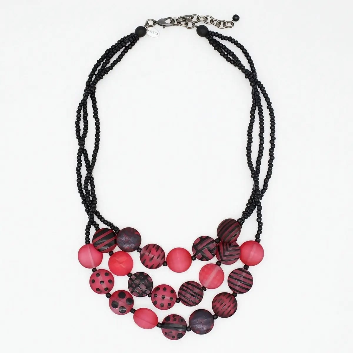 Sylca Designs Necklaces Sylca Sea Stone Triple Strand Necklace - Multiple Colors Sylca Sea Stone Triple Strand Necklace - Multiple Colors