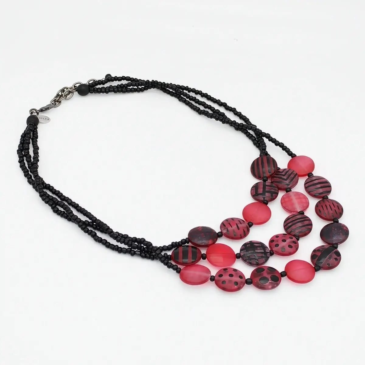 Sylca Designs Necklaces Sylca Sea Stone Triple Strand Necklace - Multiple Colors Sylca Sea Stone Triple Strand Necklace - Multiple Colors