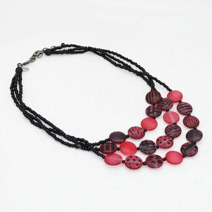 Sylca Designs Necklaces Sylca Sea Stone Triple Strand Necklace - Multiple Colors Sylca Sea Stone Triple Strand Necklace - Multiple Colors