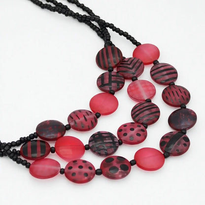 Sylca Designs Necklaces Sylca Sea Stone Triple Strand Necklace - Multiple Colors Sylca Sea Stone Triple Strand Necklace - Multiple Colors