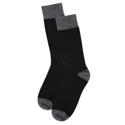 MeMoi Men's Rib Knit Cashmere Crew Socks