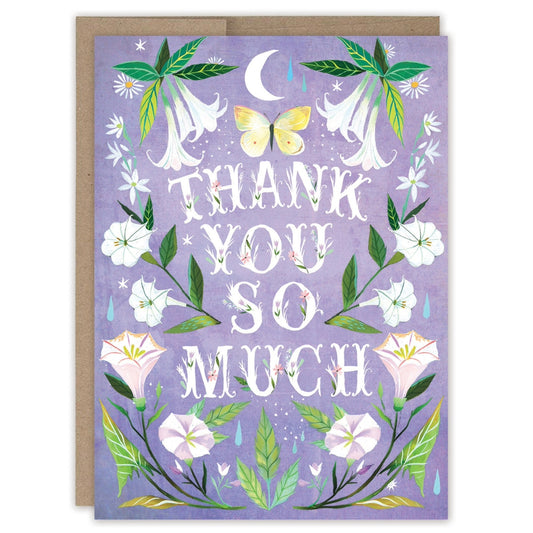 Lavender Moonflowers Thank You Card