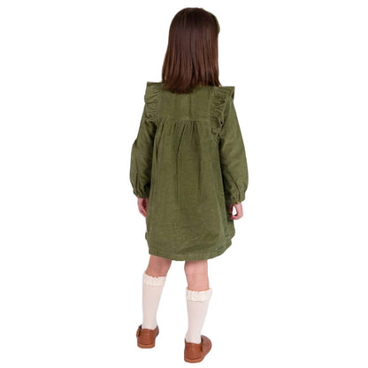 RuffleButts Children's Clothing RuffleButts Stretch Corduroy Ruffle Dress RuffleButts Stretch Corduroy Ruffle Dress