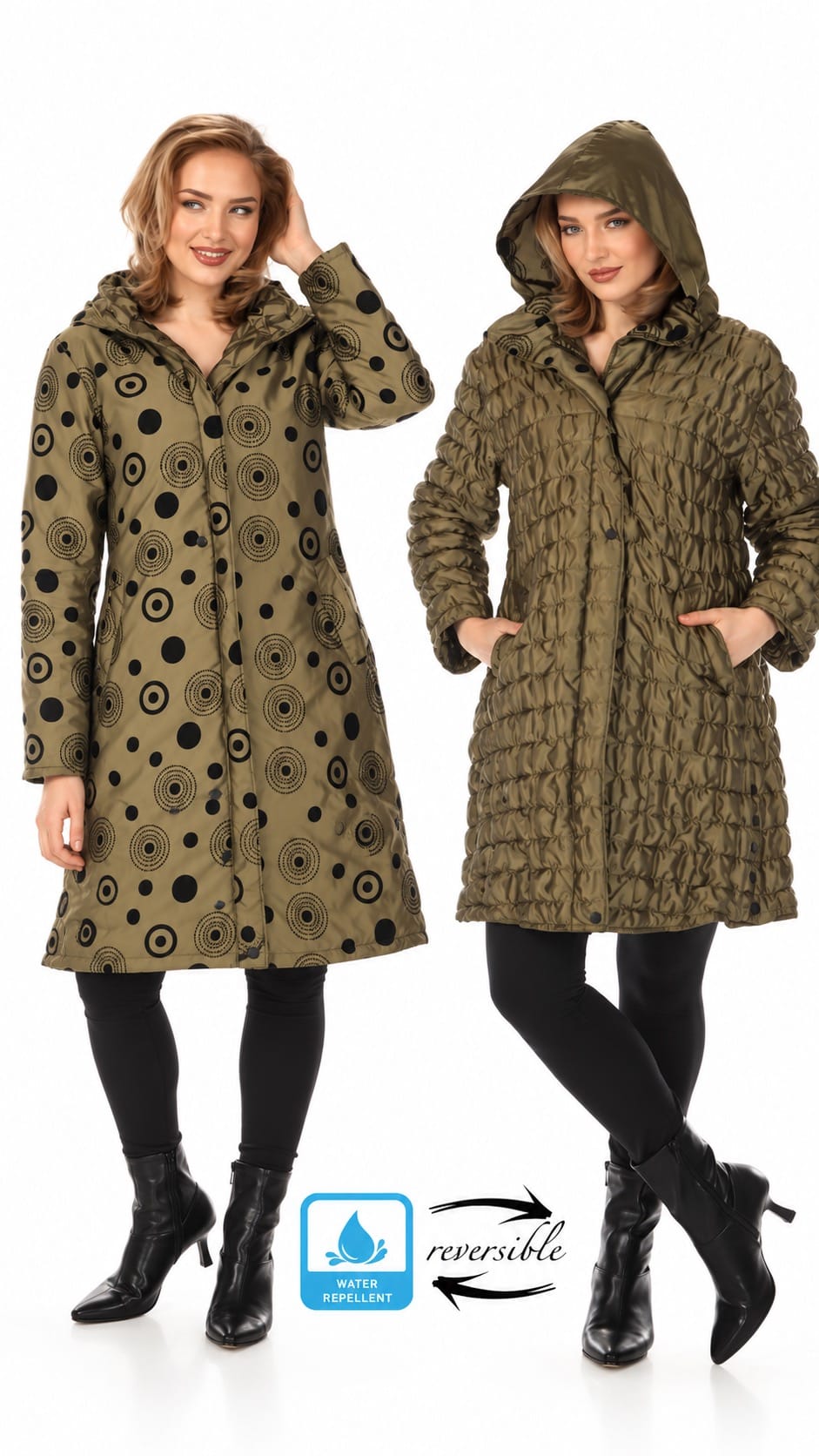 Oopera Jackets Reversible Puffer Long Jacket with Hood - Multiple Colors 59672286 Reversible Puffer Long Jacket with Hood - Multiple Colors