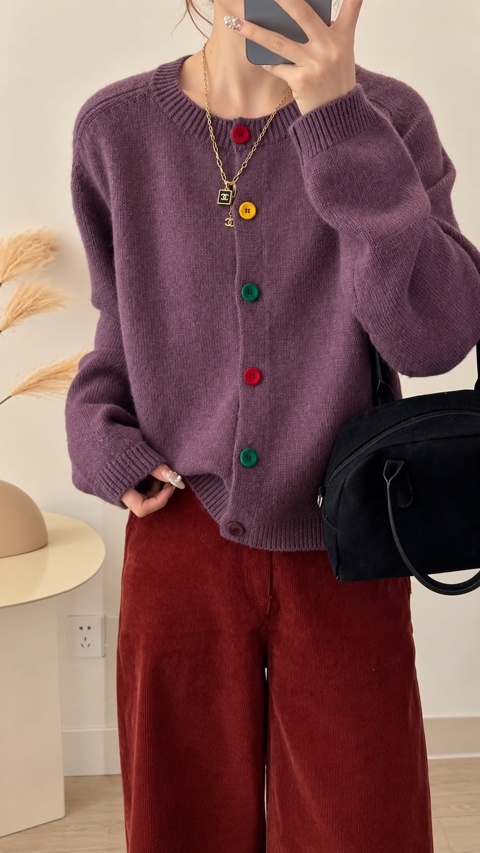 UZ Store Cardigans Round Neck Multi Button Cardigan - Multiple Colors 80400606 Round Neck Multi Button Cardigan - Multiple Colors