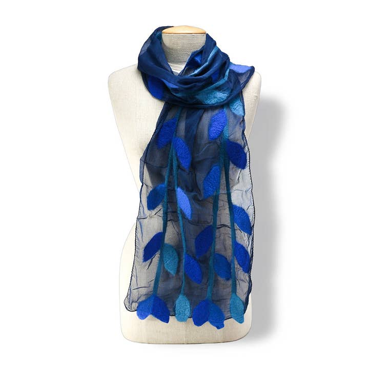 BNB Crafts Scarves BNB Leaves Felted Chiffon Scarf 41231326 BNB Leaves Felted Chiffon Scarf