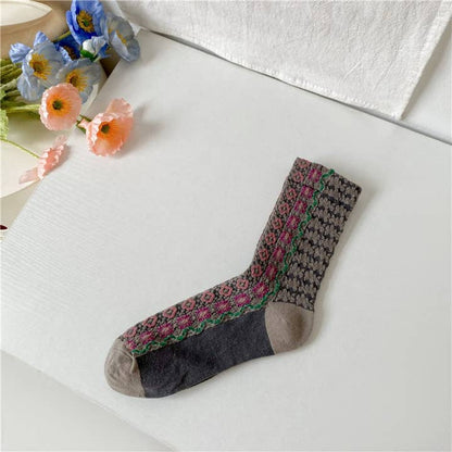 Funkyrel Limited Socks Rufia Folk Pattern Crew Sock - Multiple Colors 36120542 Rufia Folk Pattern Crew Sock - Multiple Colors