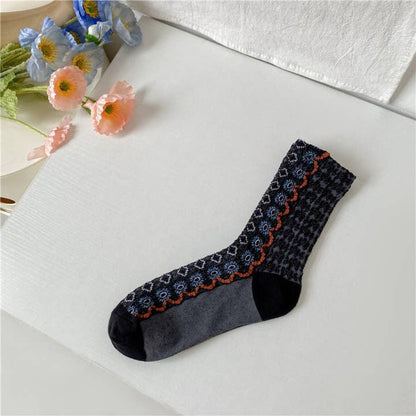 Funkyrel Limited Socks Rufia Folk Pattern Crew Sock - Multiple Colors 36022238 Rufia Folk Pattern Crew Sock - Multiple Colors
