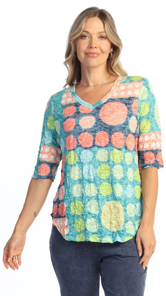 Jess & Jane Crushed V-Neck Top