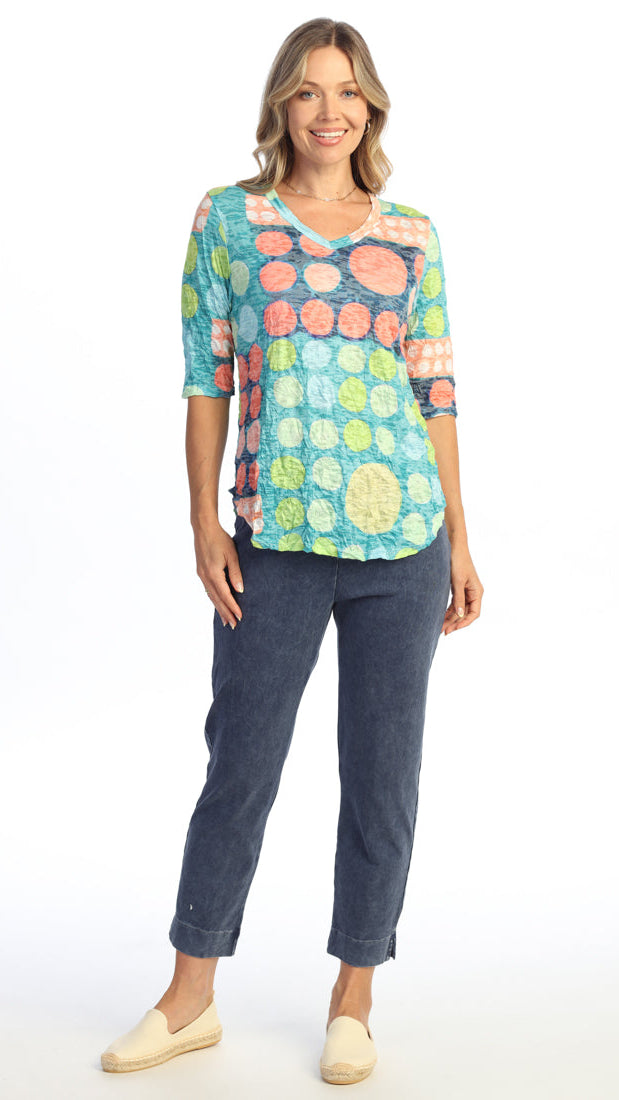 Jess & Jane Crushed V-Neck Top