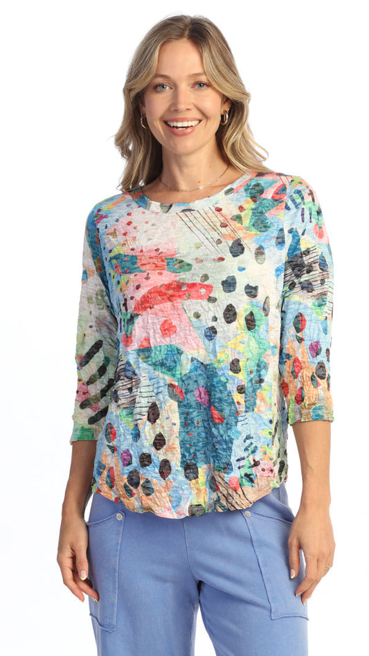 Jess & Jane Crushed 3/4 Sleeve Top