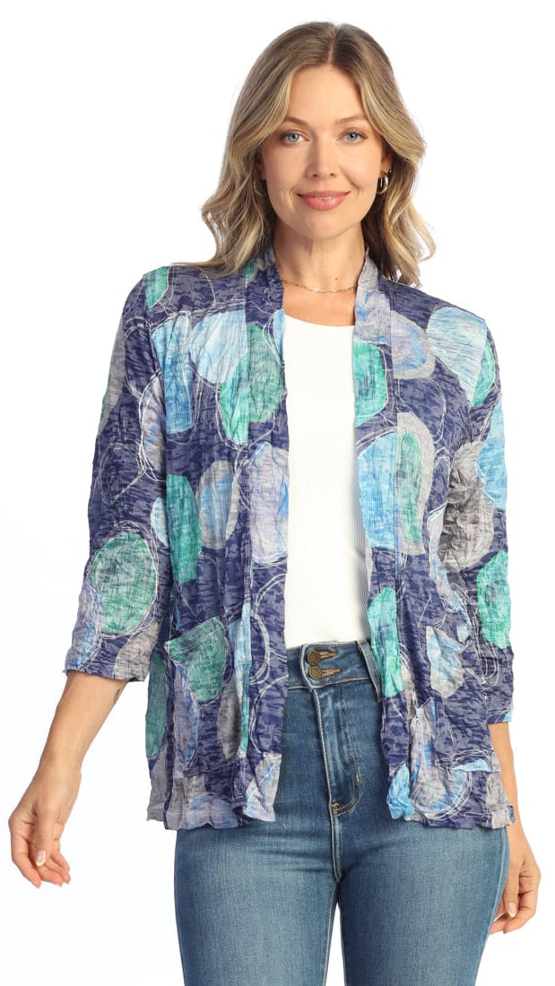 Jess & Jane Cardigans Jess & Jane Crushed Open Cardi with Pocket Jess & Jane Crushed Open Cardi with Pocket