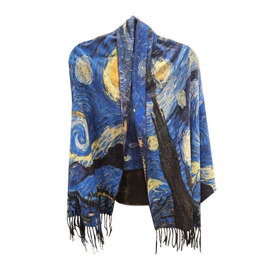 Mediterranean Concepts Scarves Med. Concepts Reversible Van Gogh Starry Night & Rhine Scarf 07283166 Med. Concepts Reversible Van Gogh Starry Night & Rhine Scarf