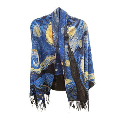 Mediterranean Concepts Scarves Med. Concepts Reversible Van Gogh Starry Night & Rhine Scarf 07283166 Med. Concepts Reversible Van Gogh Starry Night & Rhine Scarf