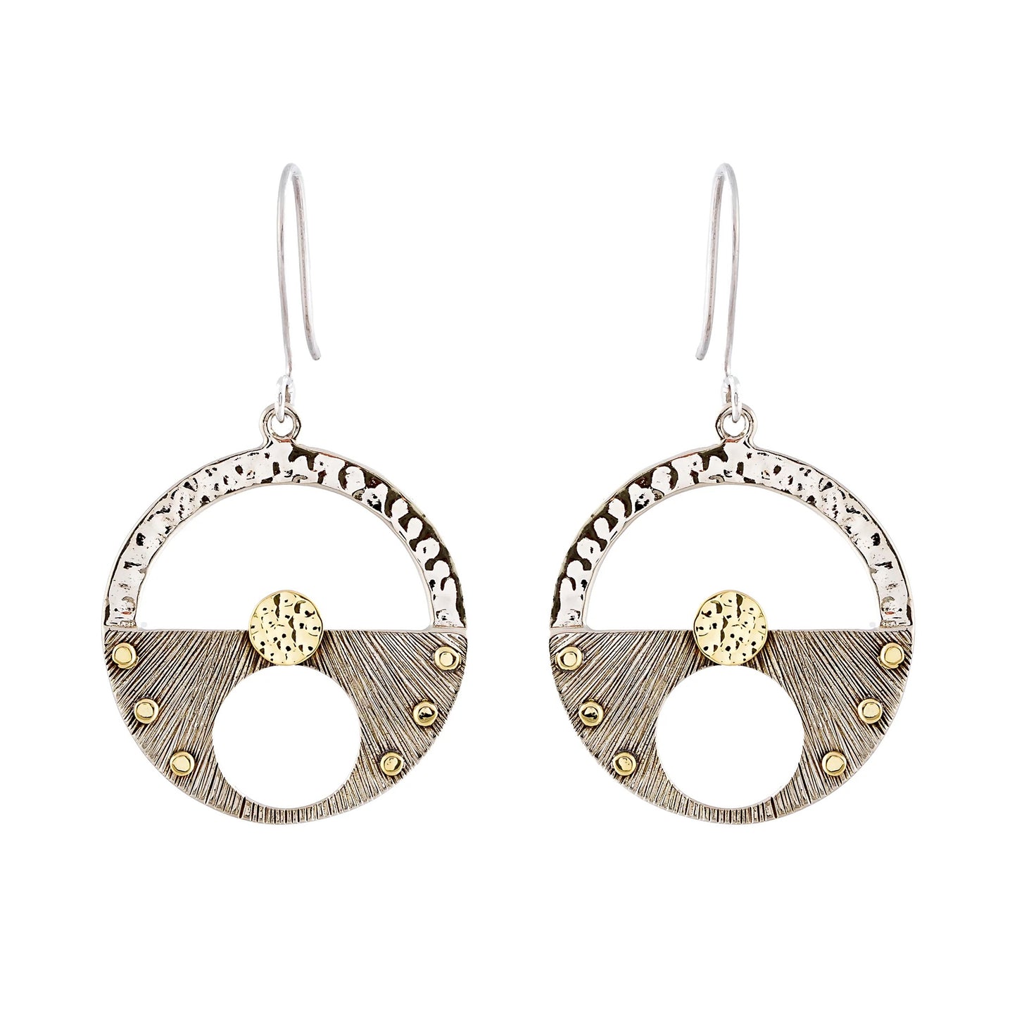 Ritual Round Disc with Dots Earrings