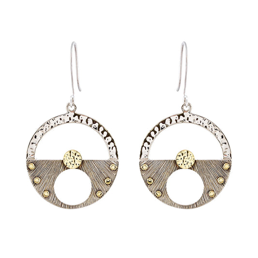 Ritual Round Disc with Dots Earrings