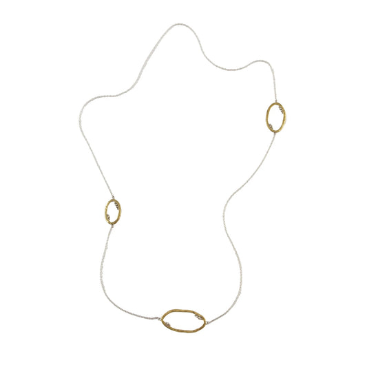 Ritual Brass Oval and Bubbles Necklace