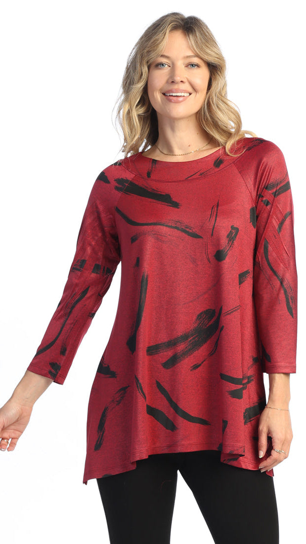 Jess & Jane Slinky Knit Raglan Sleeve Tunic - Multiple Prints