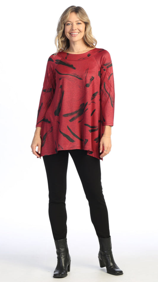 Jess & Jane Slinky Knit Raglan Sleeve Tunic - Multiple Prints