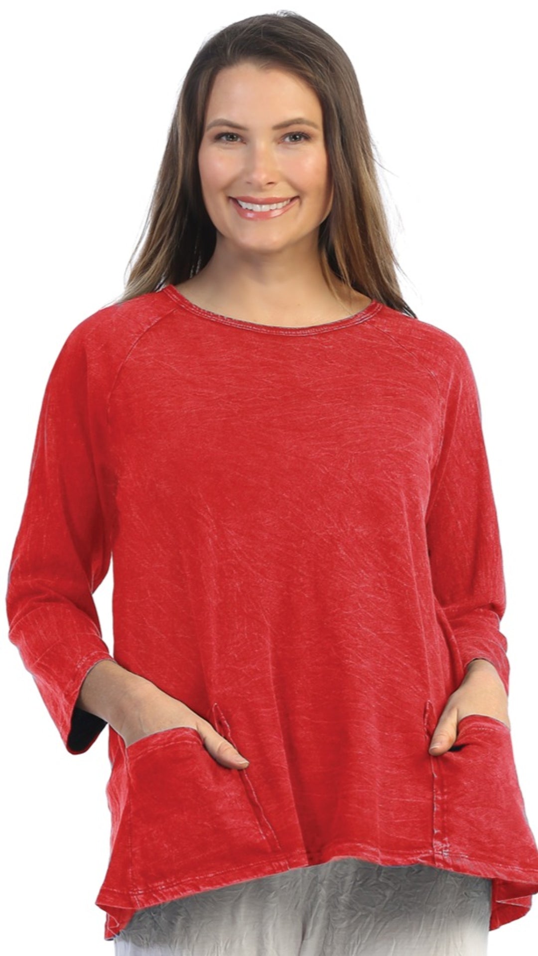 Jess & Jane Mineral Wash Swing Top Scarlet