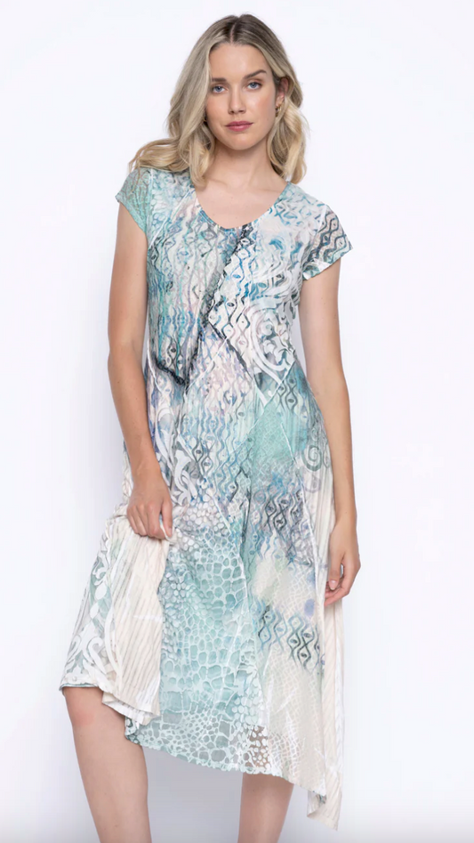 Picadilly Cap Sleeve Lace Burnout Dress