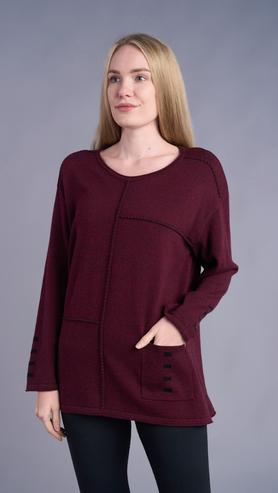 Shana Apparel Patch Stitching Sweater - Multiple Colors