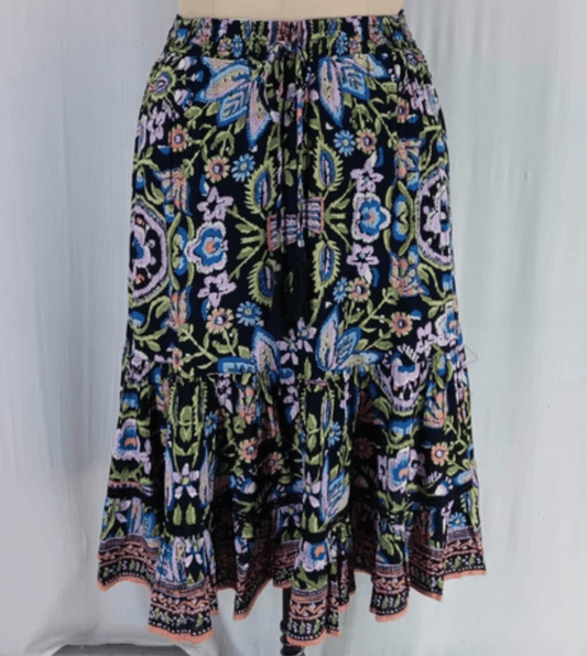 Lola P. Skirts Tiered Midi Skirt - Multiple Colors 83604190 Tiered Midi Skirt - Multiple Colors