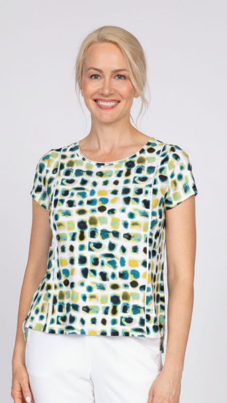 Olivia by Habitat Essential Knit Painted Dot Cap Sleeve Tee - Multiple Colors