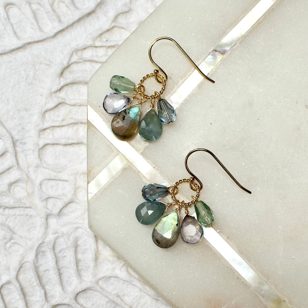 A.V. Max Semi Precious Cluster Earrings - Multiple Colors