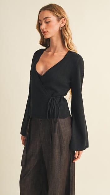 Mustard Seed Sweaters Self Tie Waist Knit Blouse Self Tie Waist Knit Blouse