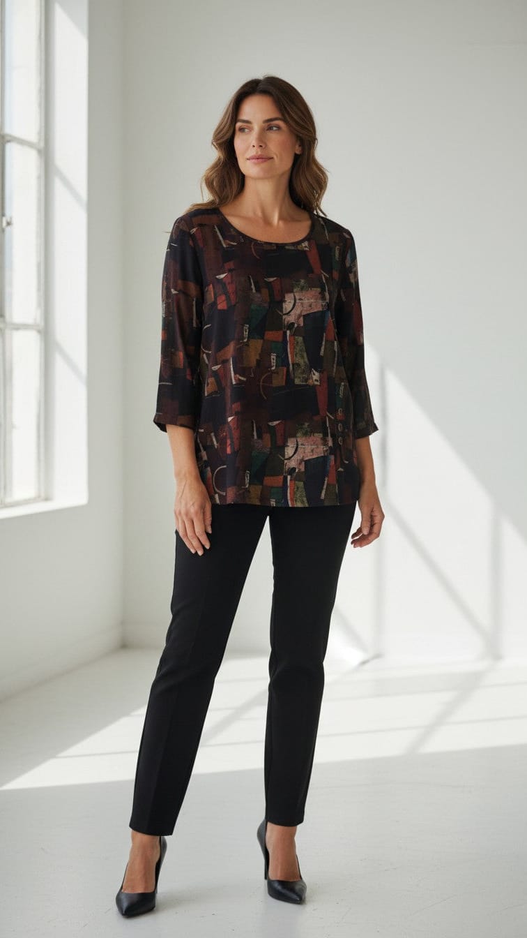 Shana Apparel Tops Shana Apparel 3 Button Pullover Shana Apparel 3 Button Pullover Multi