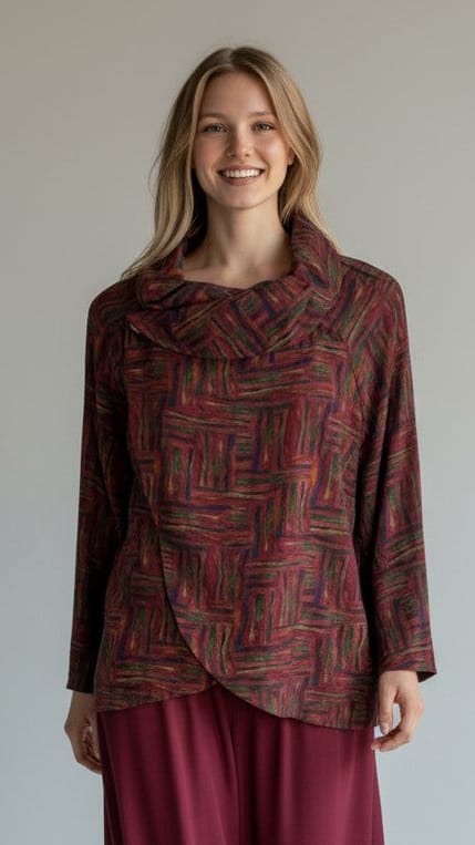 Shana Apparel Jackets Shana Apparel Button Cowl Crop Jacket - Multipel Prints 69770974 Shana Apparel Button Cowl Crop Jacket - Multipel Prints