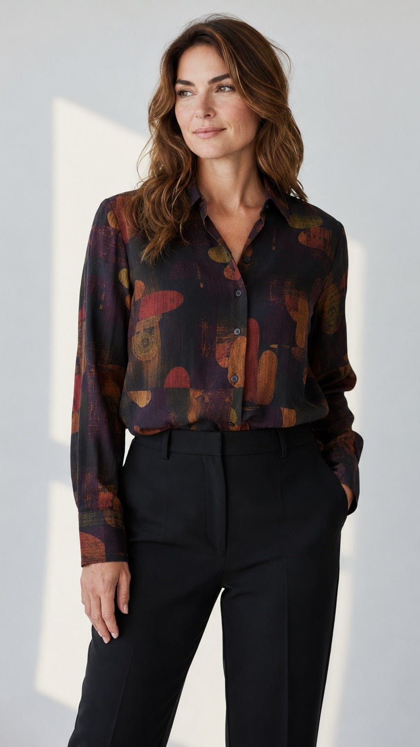 Shana Apparel Blouses Shana Apparel Button Detail Blouse Shana Apparel Button Detail Blouse Multi