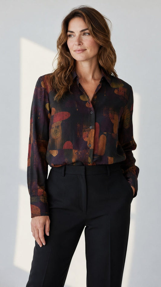 Shana Apparel Blouses Shana Apparel Button Detail Blouse Shana Apparel Button Detail Blouse Multi