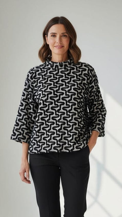 Shana Apparel Tops Shana Apparel Mock Neck Pullover Shana Apparel Mock Neck Pullover