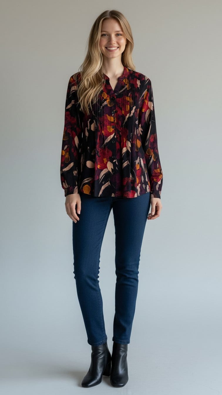 Shana Apparel Blouses Shana Apparel Pintuck Blouse Shana Apparel Pintuck Blouse Multi
