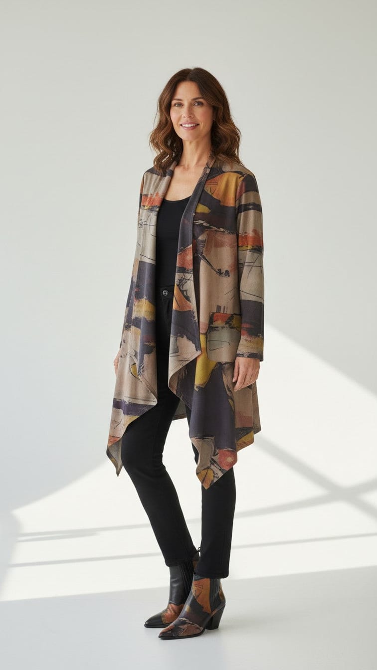 Shana Apparel Cardigans Shana Apparel Suede Long Open Jacket Shana Apparel Suede Long Open Jacket