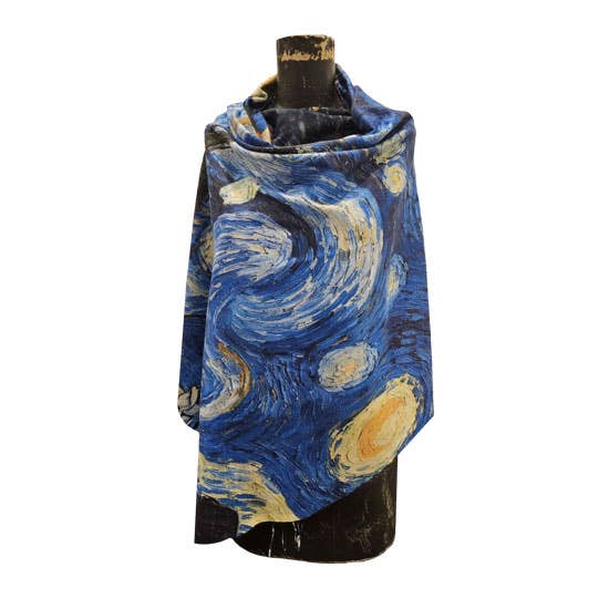 Mediterranean Concepts Scarves Med. Concepts Reversible Van Gogh Starry Night & Rhine Scarf 07283166 Med. Concepts Reversible Van Gogh Starry Night & Rhine Scarf