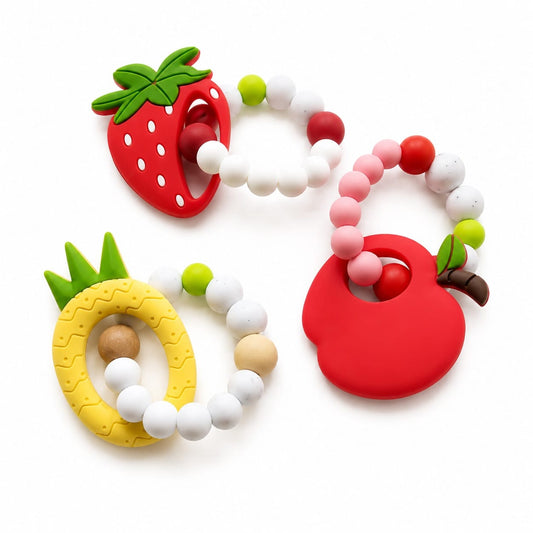 D & C Toys Children's Accessories Silicone Fruits Baby Teether - Multiple Colors Silicone Fruits Baby Teether - Multiple Colors