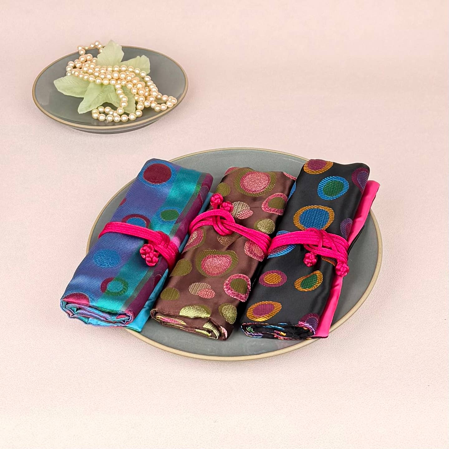 Cathayana Bags Brocade Jewelry Roll - Multiple Patterns Brocade Jewelry Roll - Multiple Patterns