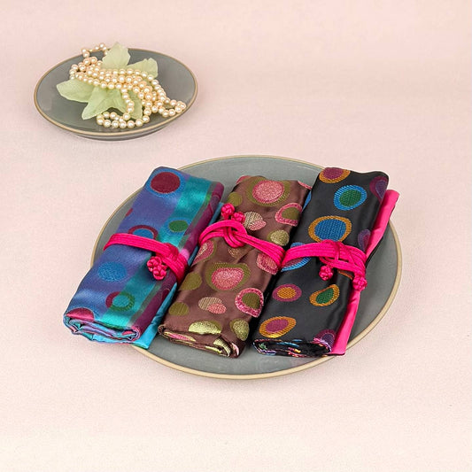 Cathayana Bags Brocade Jewelry Roll - Multiple Patterns Brocade Jewelry Roll - Multiple Patterns