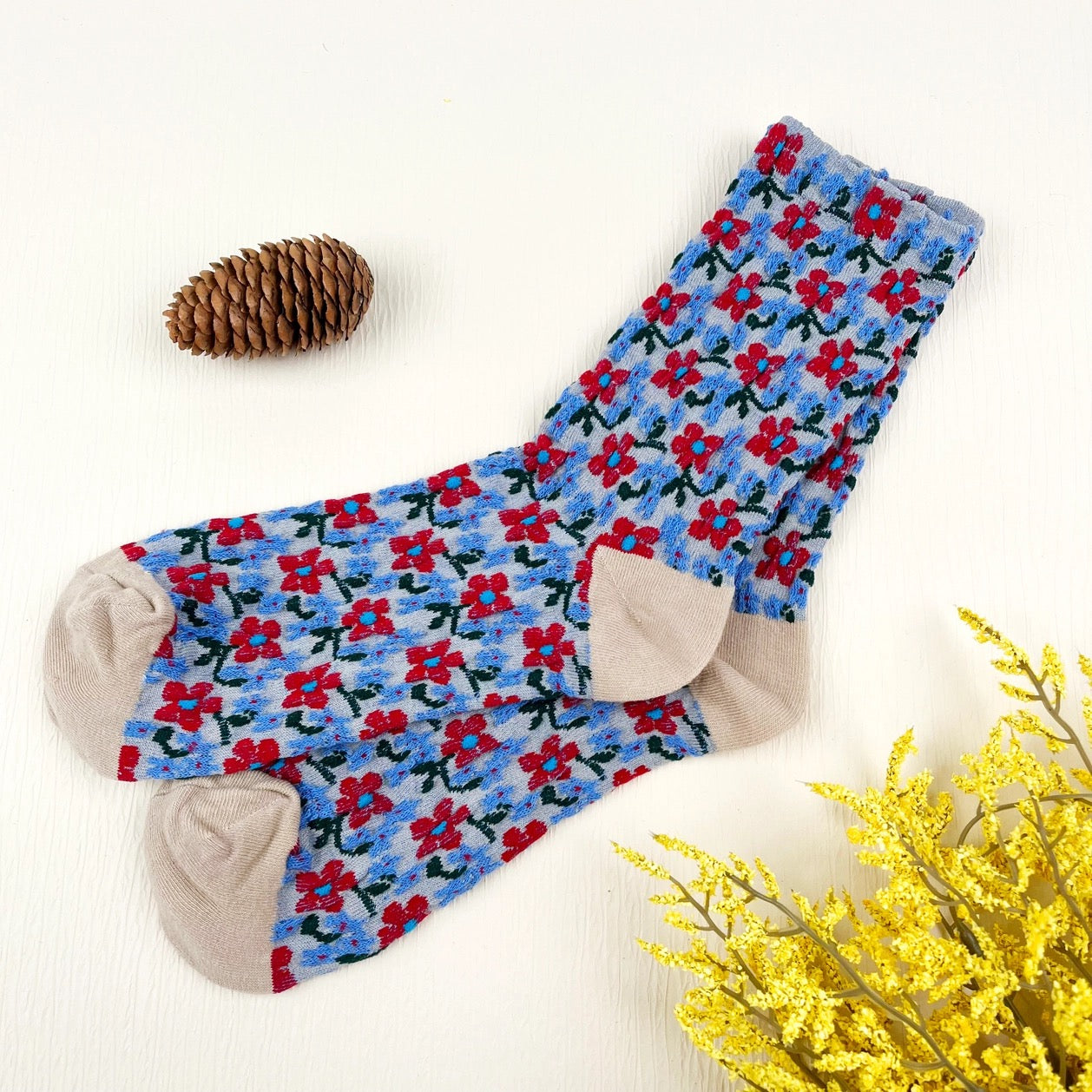 Mildstyles Retro Flower Mid Calf Socks - Multiple Prints