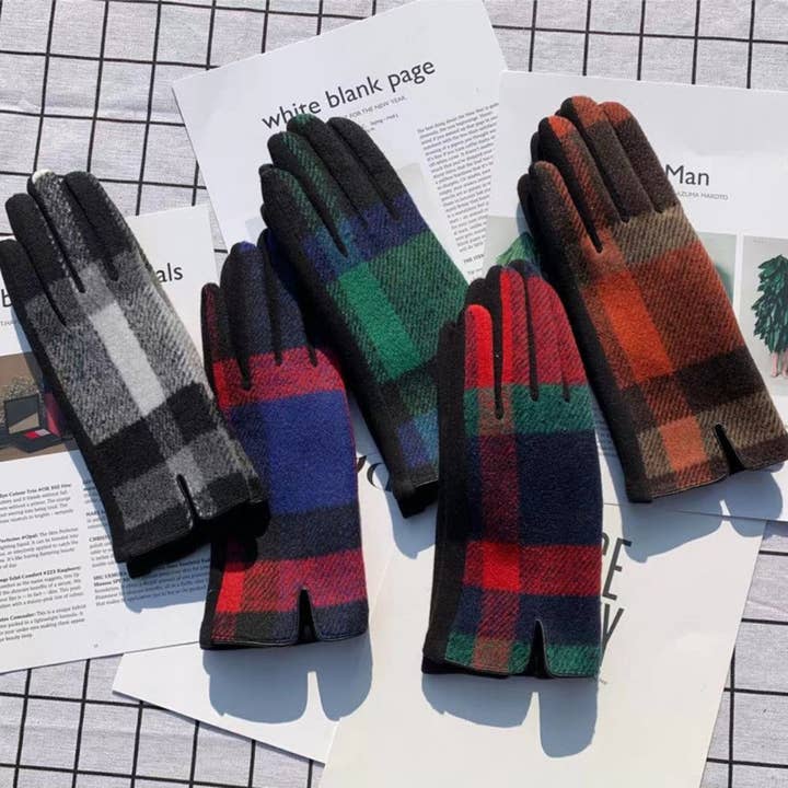 Funkyrel Limited Gloves Soft Plaid Touchscreen Gloves - Multiple Colors Soft Plaid Touchscreen Gloves - Multiple Colors