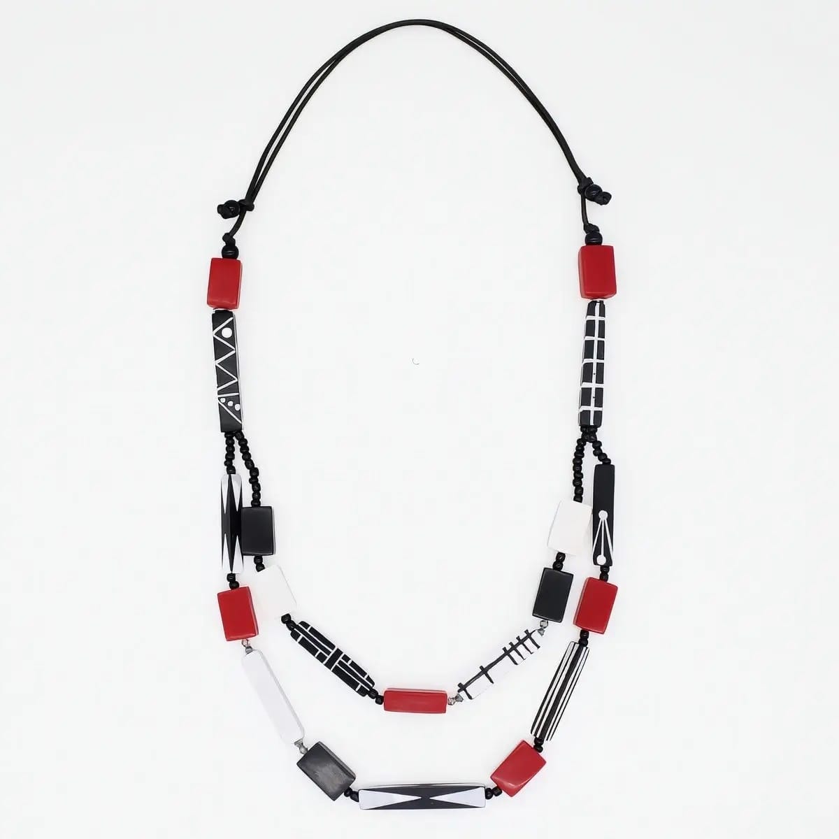 Sylca Designs Necklaces Sylca Soran Red Mixed Bead Necklace Sylca Soran Red Mixed Bead Necklace